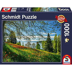 Schmidt Spiele- Avenue du Printemps à la Fleur de Tulipe, île de Mainau, Puzzle de 1000 pièces, 58967, Coloré