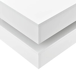 Helloshop26 Table basse de salon avec 4 compartiments de rangement stockage 75 x 75 cm 15 mm blanc brillant 03 0006141