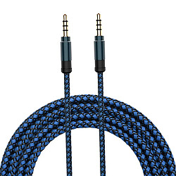 Voiture tressée en nylon de câble audio de jack de 3.5mm mâle à bleu de câble AUX de 1.5m AUX