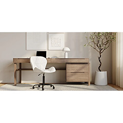 Acheter ICONIK INTERIOR Chaise de bureau avec roulettes - Chaise pivotante de bureau - Revêtement en similicuir - Structure noire Wito Jaune