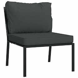 Maison Chic Salon de jardin 6 pcs + coussins - Mobilier/Meubles de jardin - Table et chaises d'extérieur gris acier -MN86464 pas cher