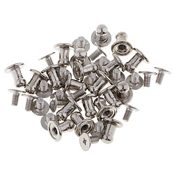 20pcs tête ronde mini vis rivets attache cuir bouton de goujon argent