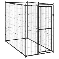 Helloshop26 Chenil extérieur cage enclos parc animaux chien d'extérieur pour chiens acier 110 x 220 x 180 cm 02_0000361