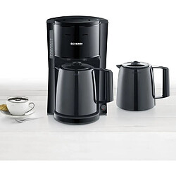 Avis SEVERIN KA9252 Cafetiere filtre isotherme avec 2 verseuses, 16 tasses soit 1 litre par verseuse, Puissance: 1 000 W, Inox / Noir