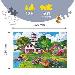 Trefl- Port D'Été 500+1 Pièces, Artisanat en Bois, Formes Irrégulières, 50 Figures De Voyage, Puzzle Moderne De Qualité Supérieure, Bricolage, pour Adultes Et Enfants De Plus De 12 Ans, 20161