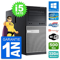 PC Tour Dell OptiPlex 9010 Intel i5-3470 RAM 32Go Disque 500Go Windows 10 Wifi - Occasion