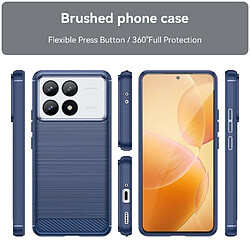 Htdmobiles Coque pour Xiaomi Poco F6 Pro 5G / Redmi K70 5G / K70 Pro 5G / K70S - housse etui silicone gel carbone + verre trempe - BLEU FONCE