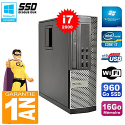 PC DELL 990 SFF Core I7-2600 Ram 16Go Disque 960Go SSD Graveur Wifi W7 - Occasion