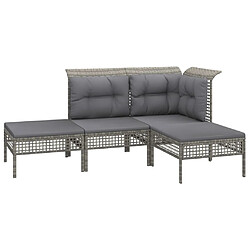 Avis vidaXL Salon de jardin 8 pcs avec coussins Gris Résine tressée