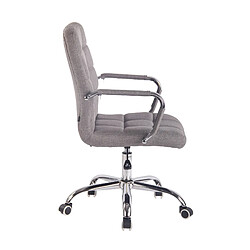 Avis Decoshop26 Fauteuil de bureau sur roulettes hauteur réglable pivotant accoudoirs en tissu gris 10_0002471