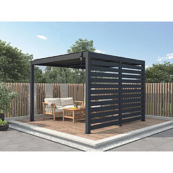 Vente-Unique Claustra brise soleil orientable en aluminium pour pergola bioclimatique anthracite - L2,78 x H2,2 m - BOLSENA