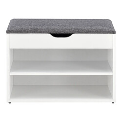 Banc à Chaussures Gentofte 46 x 60 x 30 cm Blanc Gris [en.casa] pas cher