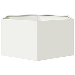 Avis vidaXL Jardinière blanc hexagone 104x90x45 cm acier