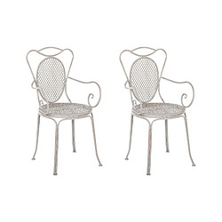 Beliani Chaise de jardin CILENTO Métal Gris