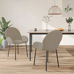 Maison Chic Lot de 2 Chaises à manger,Chaise pour cuisine,Solide Structure Gris clair Velours -MN35519