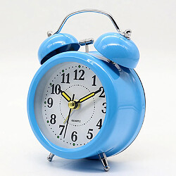 Acheter numérique 3d double cloche horloge carillon horloge fort réveil batterie puissance 3inch bleu