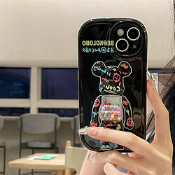 GUPBOO Étui pour iPhone11ProMax Graffiti de cas de téléphone portable de niche d'ours violent de personnalité