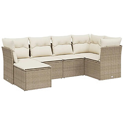 Maison Chic Salon de jardin avec coussins 6 pcs, Ensemble Tables et chaises de jardin, beige résine tressée -GKD359725