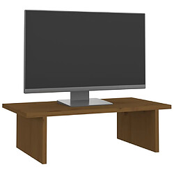 Avis vidaXL Support de moniteur Marron miel 50x27x15 cm Bois de pin solide