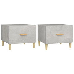 Maison Chic Lot de 2 Tables basses,Table Console pour salon gris béton 50x50x40 cm bois d'ingénierie -MN31017