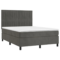 Avis Maison Chic Lit Adulte - Lit simple Lit à sommier tapissier et matelas moelleux - Meuble de Chambre - Gris foncé 140x190cm Velours -MN57994