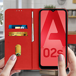 Avis Avizar Étui pour Samsung Galaxy A02s Clapet Portefeuille Fonction Support Vidéo Rouge