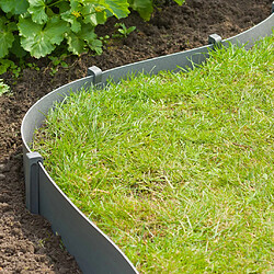 Avis NATURE Lot de 10 Ancres pour bordure de jardin polyéthylène recyclé Gris - H 26,7 x 1,9 x 1,8 cm