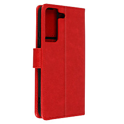 Avizar Housse Samsung Galaxy S22 Plus Clapet Portefeuille Fonction Support rouge