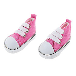 Avis Paire De Haut En Dentelle Haute Chaussures De Toile Pour 1/6 Poupées Bjd Fuchsia Accessoire