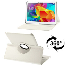 Wewoo Housse Étui blanc pour Samsung Galaxy Tab 4 10.1 / SM-T530 / T531 360 degrés Rotatif Litchi Texture en cuir avec support de visualisation 2-angle