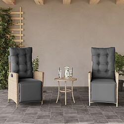 vidaXL Chaises inclinables de jardin lot de 2 avec repose-pied rotin