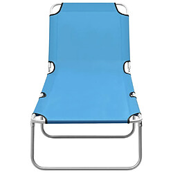 Maison Chic Chaise longue pliable de jardin | Bain de soleil Relax | Transat acier et tissu bleu turquoise -GKD52995