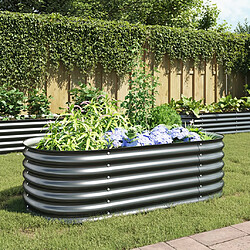 vidaXL Lit surélevé de jardin 160x80x44 cm Acier galvanisé Gris