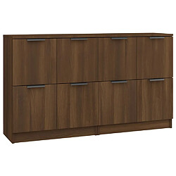 vidaXL Buffets 2 pcs chêne marron 60x30x70 cm Bois d'ingénierie