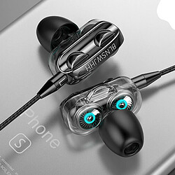 GUPBOO Écouteurs intra-auriculaires filaires avec microphone, 3,5 mm