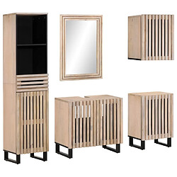 vidaXL Ensemble de meubles de salle de bain 5 pcs bois manguier massif