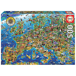 Educa Borras EDUCA PUZZLE 500 LA FOLLE CARTE D'EUROPE