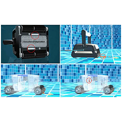 Robot de piscine bestway clean-o2 - nettoyage fond parois ligne d'eau des piscines jusqu'à 8x4m pas cher