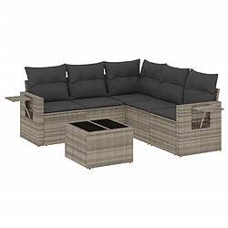 vidaXL Salon de jardin 6 pcs avec coussins gris clair résine tressée