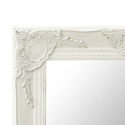 Acheter Maison Chic Miroir mural style baroque | Miroir Décoration pour Maison Salle de Bain 50x40 cm Blanc -GKD35403