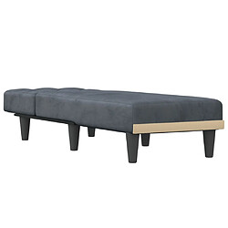 Avis Maison Chic Chaise longue Jardin| Bain de soleil Relax | Transat gris foncé velours -GKD70485