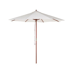 Beliani Parasol de jardin en bois avec toile beige clair d 270 cm TOSCANA