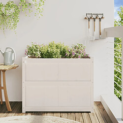 Avis Maison Chic Jardinière,Bac à fleurs - pot de fleur blanc 90x50x70 cm bois de pin massif -GKD23822