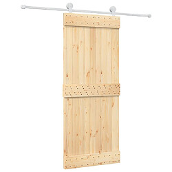 vidaXL Porte coulissante et kit de quincaillerie 85x210 cm pin massif