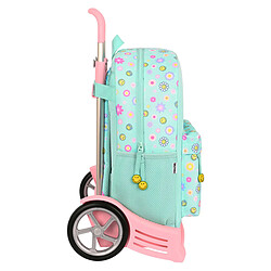 Avis Cartable à roulettes Smiley Summer fun Turquoise (32 x 43 x 14 cm)