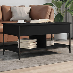 ComfortXL Table Basse Noir 100x50x50 Cm Bois D'ingénierie Et Métal