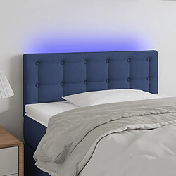 vidaXL Tête de lit à LED Bleu 90x5x78/88 cm Tissu