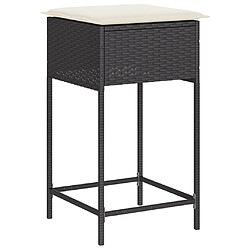 Avis vidaXL Tabourets de bar jardin coussins lot de 2 noir résine tressée