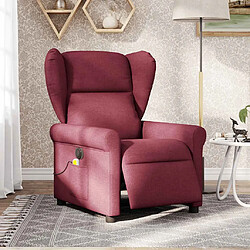 vidaXL Fauteuil de massage inclinable électrique Rouge bordeaux Tissu