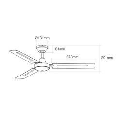 Ventilateur de Plafond EDM 33981 Blanc 60 W Ø 140 cm industriel pas cher